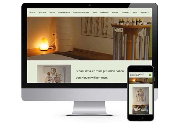 www.susannemeier.ch Responsive CMS-Webpräsenz für Shiatsu Therapie Zürich (Redesign)