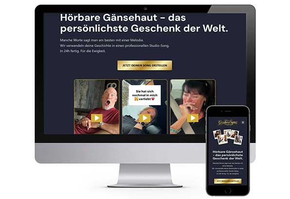 Webpräsenz für GeschenkSong